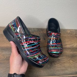 Dansko Women’s Professional Retro Neon Striped Clogs Size 36 (5.5-6)